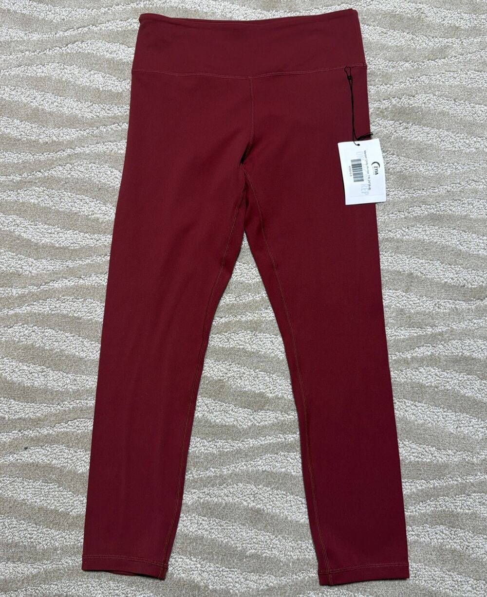 ZYIA Active Maroon Unity High Rise Leggings Size 7/8 Size 6-8 NWT